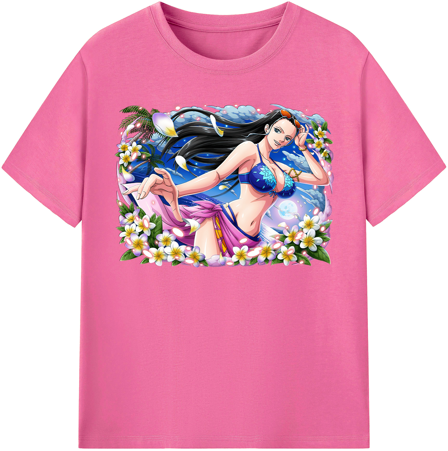 （画像用） ワンピース ニコ・ロビン ONE PIECE Nico Robin レディースカジュアルプリントTシャツ（綿100％）